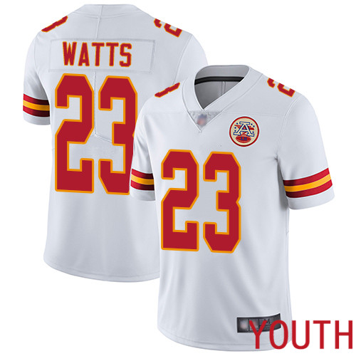 Youth Kansas City Chiefs 23 Watts Armani White Vapor Untouchable Limited Player Football Nike NFL Jersey